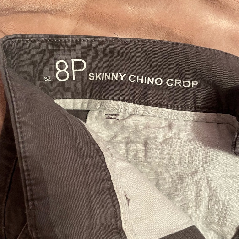 Loft Grey Skinny Chino Crop Pants